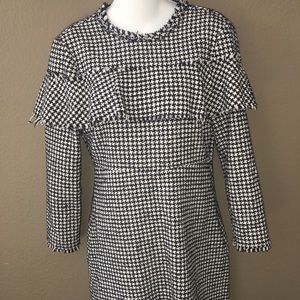Zara Tweed Black & White Houndstooth Dress